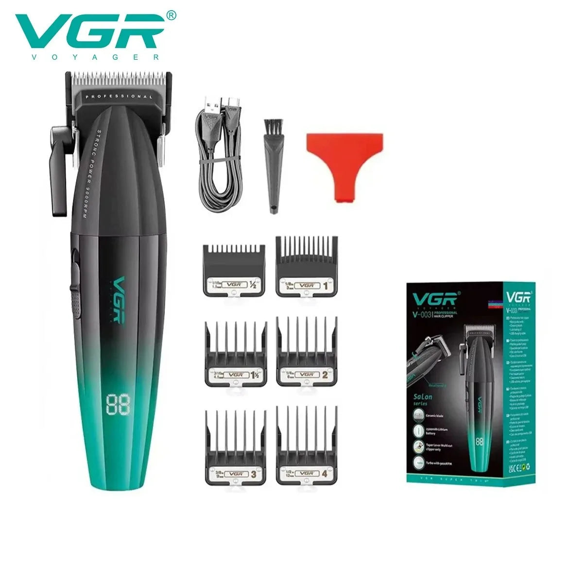 VGR Hair Trimmer Professional Electric Shaver Cordless Clippers