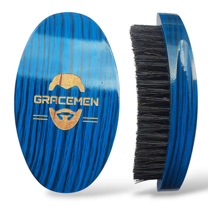 Gracemen 360 Wave Brush Afro Men Curved Wooden Handle