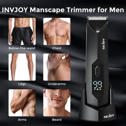 Body Hair Trimmer for Men Hair Trimmer with LED Light IPX7