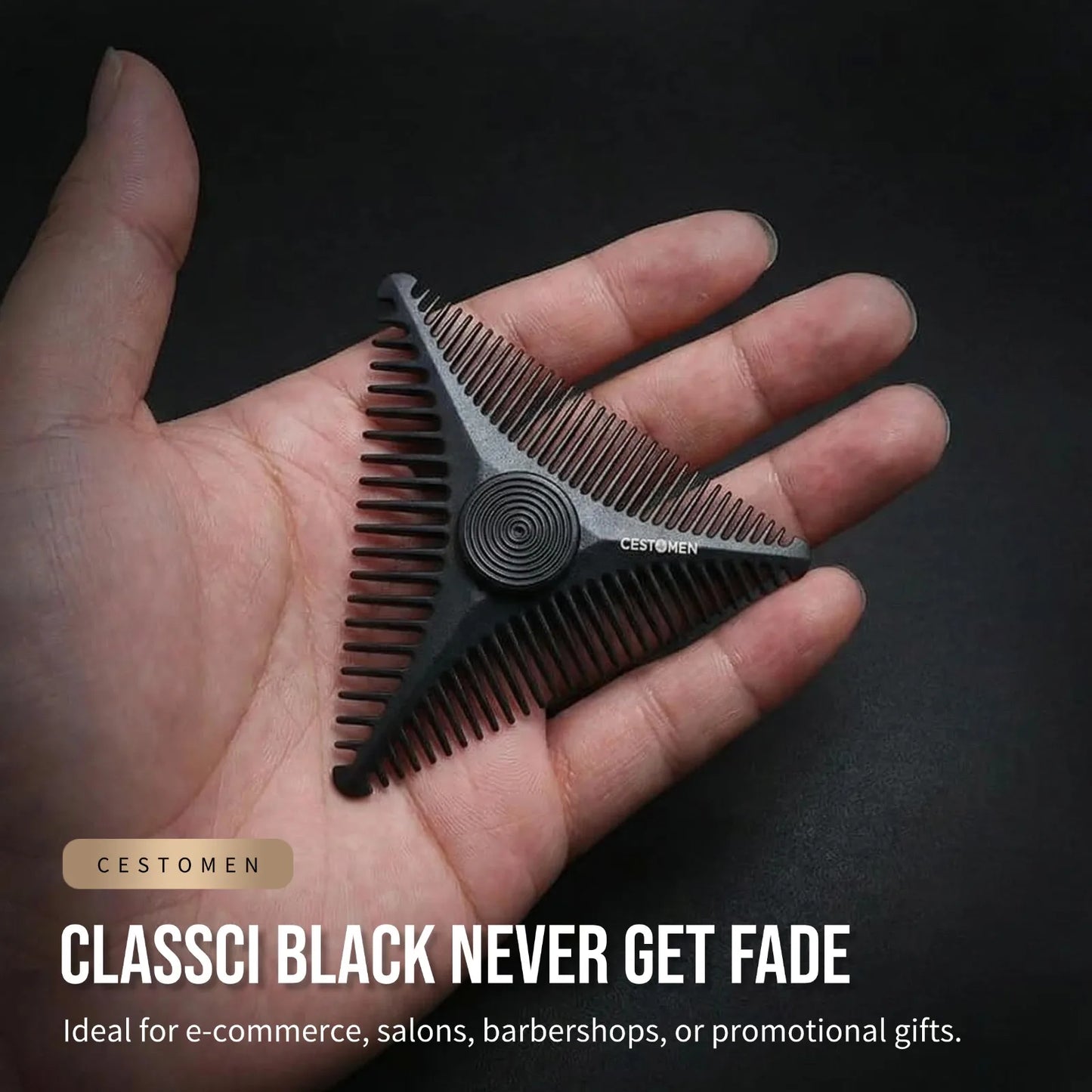 1Pc New Mini Triangular Fidget Rotate Combs Wide Fine Tooth