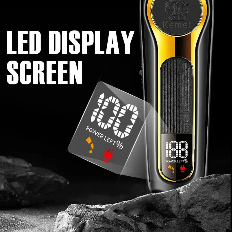 KEMEI KM--2351 USB Rechargeable Hair Clippers DLC Blade
