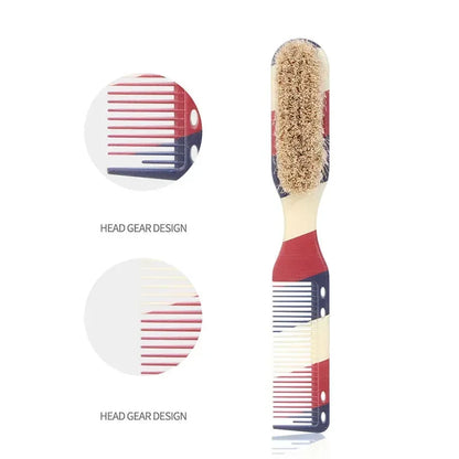 Double-sided Comb Printed Pattern Beard Moustache Comb