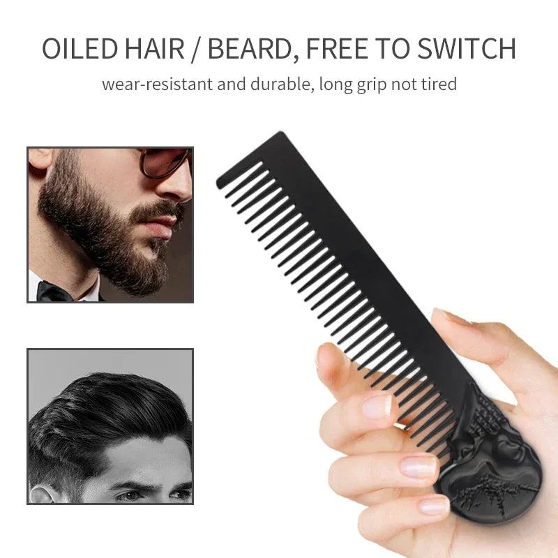 Professional Styling Metal Stainless Steel Men Beard Comb