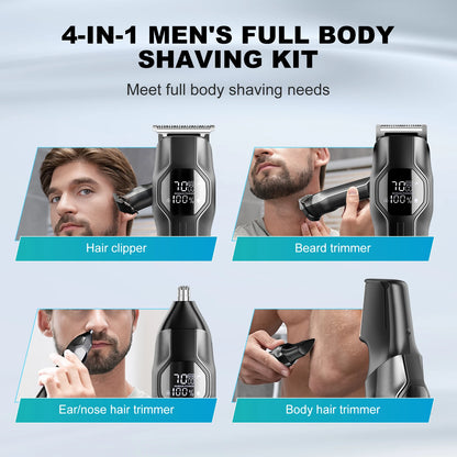S30 4 in 1 Cordless Hair Clipper LED Display Hair Cutting