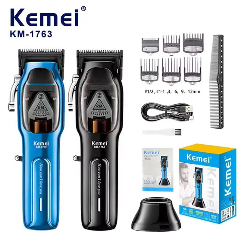 Kemei KM-1763 9000RPM Electric Hair Clipper Rechargeable