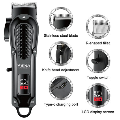 Hiena HYN-212 Electric Hair Clipper UBS Rechargeable Cordless Trimmer
