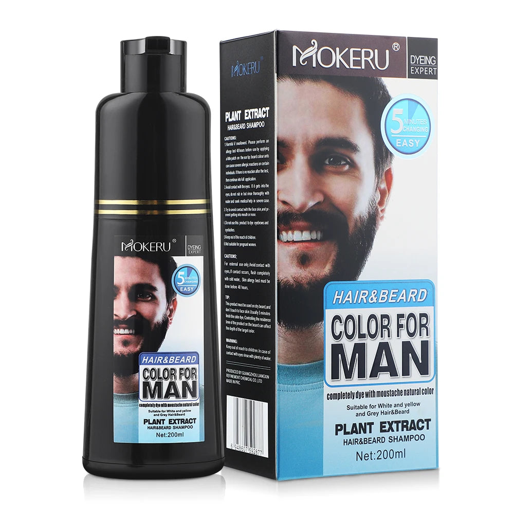 Natural Permanent Beard Dye Shampoo Repair Beard Coloring