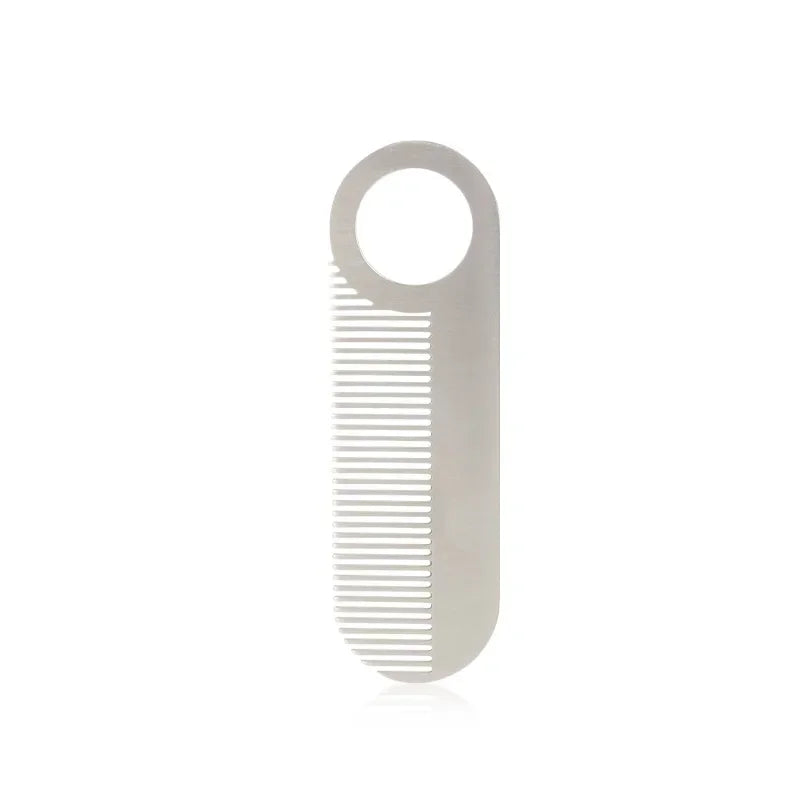 Stainless Steel Men's Beard Comb Portable Mini Oil Head