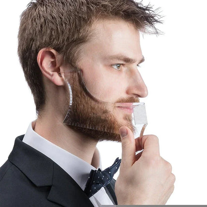 Beard Template Men Lines Symmetry Shaping Styling Stencil