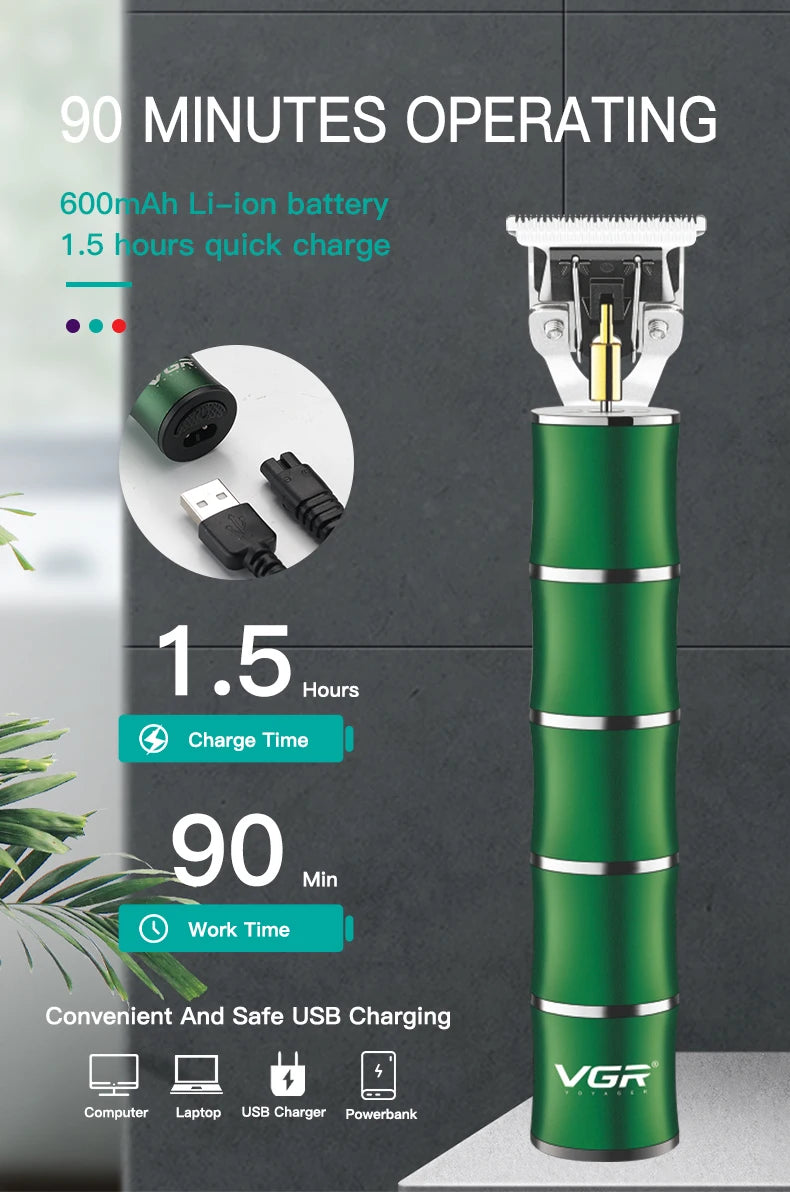 VGR Retro Metal Electric Hair Clipper Hair Trimmer V-193