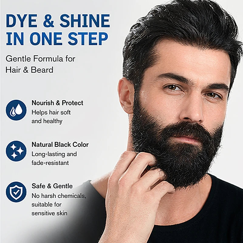 Beard and Hair Black Coloring Cream with Rosemary Extract