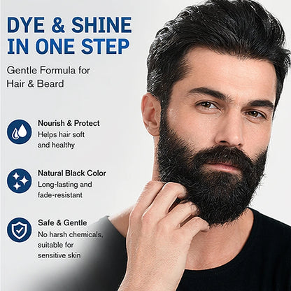 Beard and Hair Black Coloring Cream with Rosemary Extract