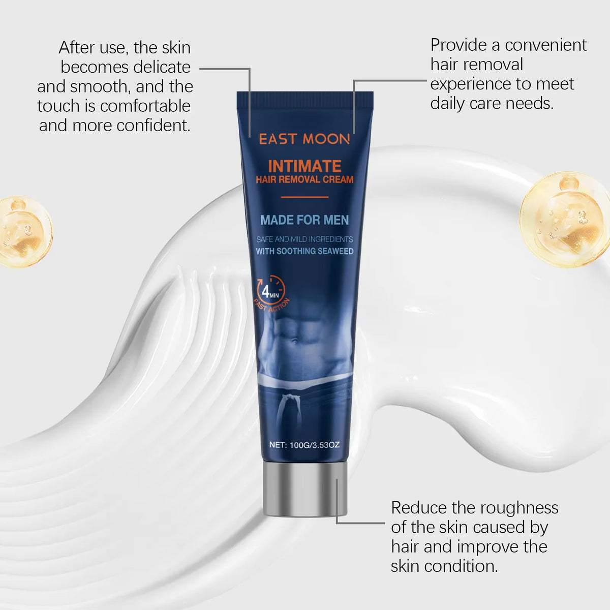 East Moon Men Hair Removal Cream Intimate Areas Painless Removal