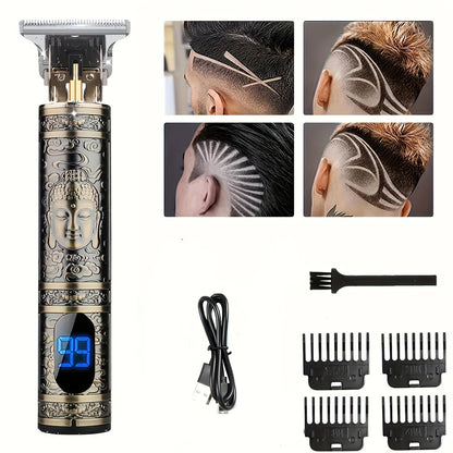 Electric Hair Clipper With LCD Display Oil Head Hair Cutting Machine
