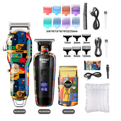 Kemei Rechargeable Graffiti Pattern Electric Hair Clipper