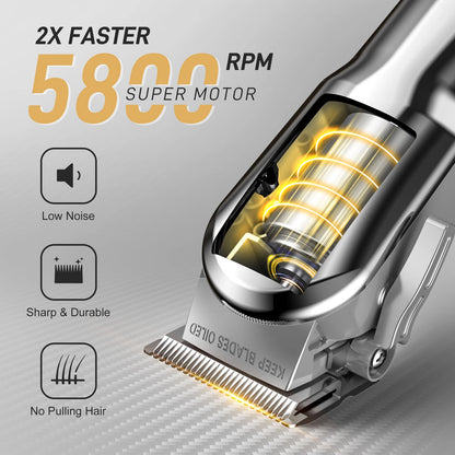 Electric Hair Trimmer 5800RPM Professional Rechargeable Shaver