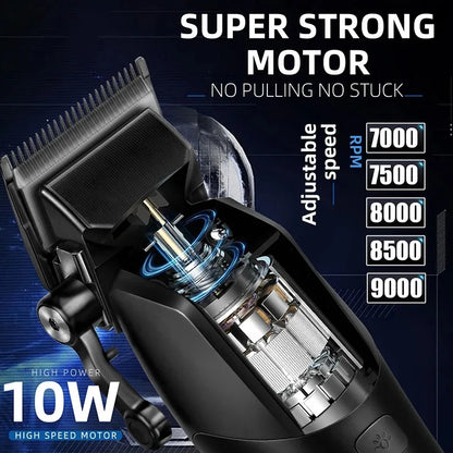 Kemei Professional Barber Hair Clippers Rechargeable Cordless