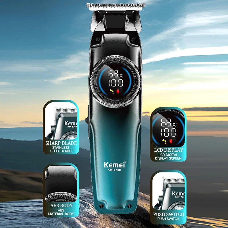 Kemei 1740 Barber Fade Hair Clippers Professional Cordless Trimmer