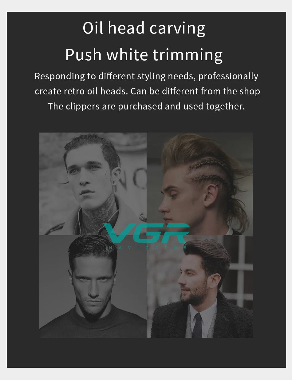 VGR Hair Trimmer Professional Hair Clipper LED Display V-070
