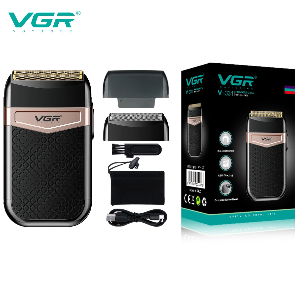 VGR Electric Shaver Professional USB Beard Trimmer Razor V-331