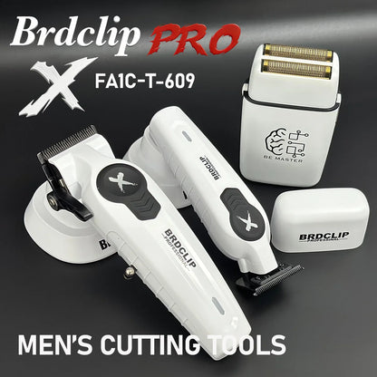 New White Professional FA1C-T-609 Barber Hair Clipper Set
