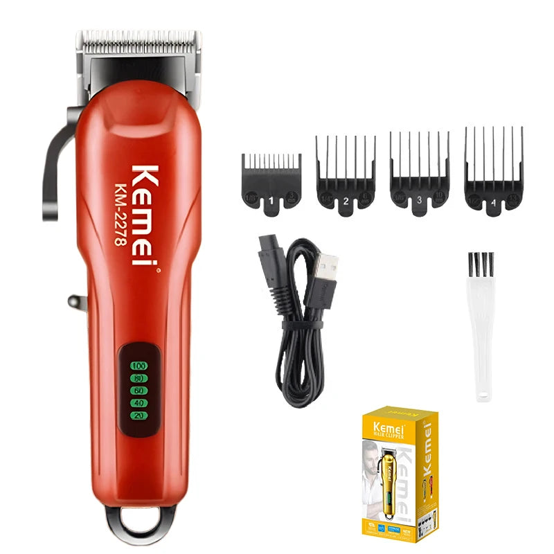 Kemei Cordless Hair Clippers Men Professional Hair Trimmer