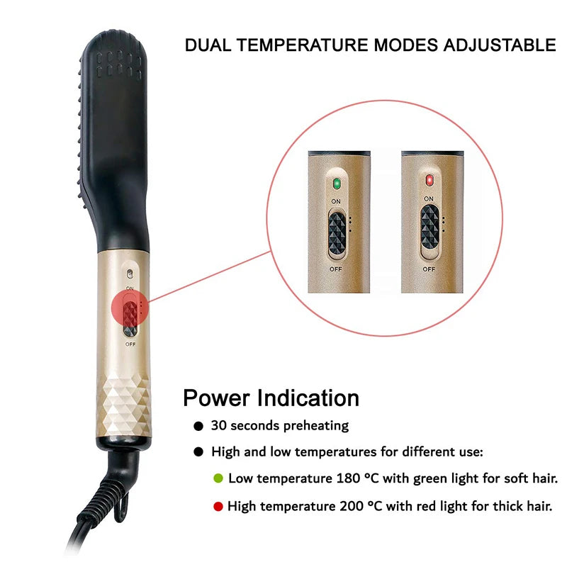 Professional 2 In 1 Portable Electric Straightening Beard