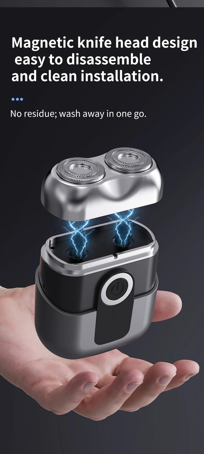 Mini electric shaver compact and fast charging