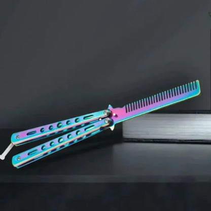 Stainless Steel Butterfly Comb Foldable Beard Moustache