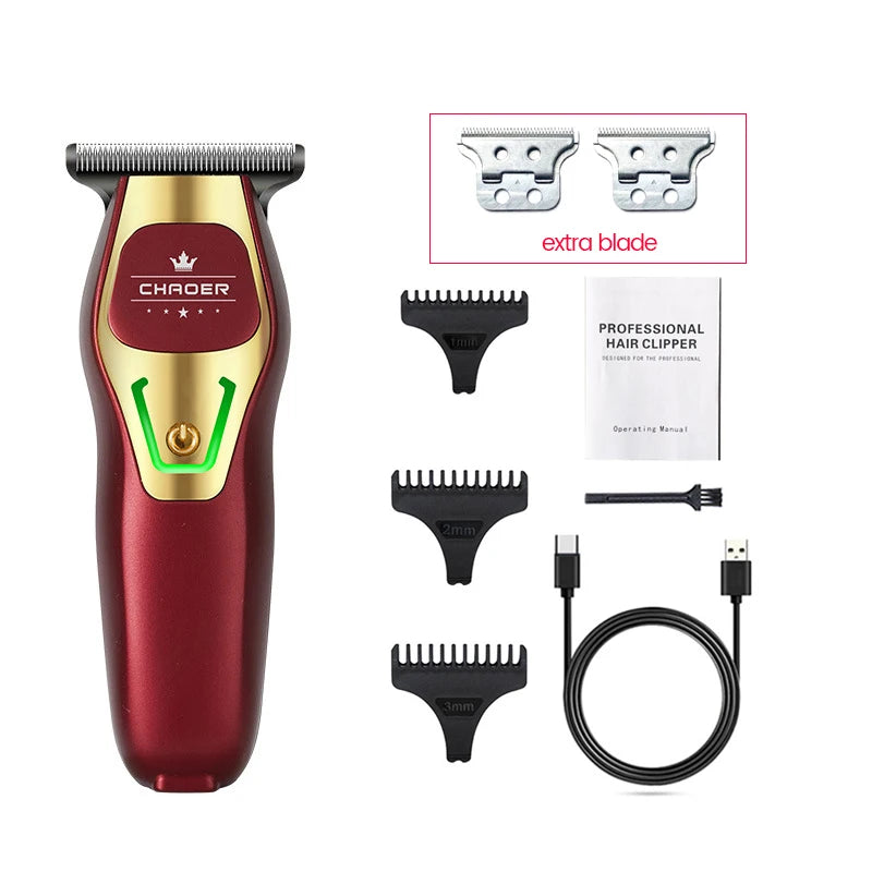 Powerful Professional Hair Trimmer Men 0 MM T Blade Electric Clipper