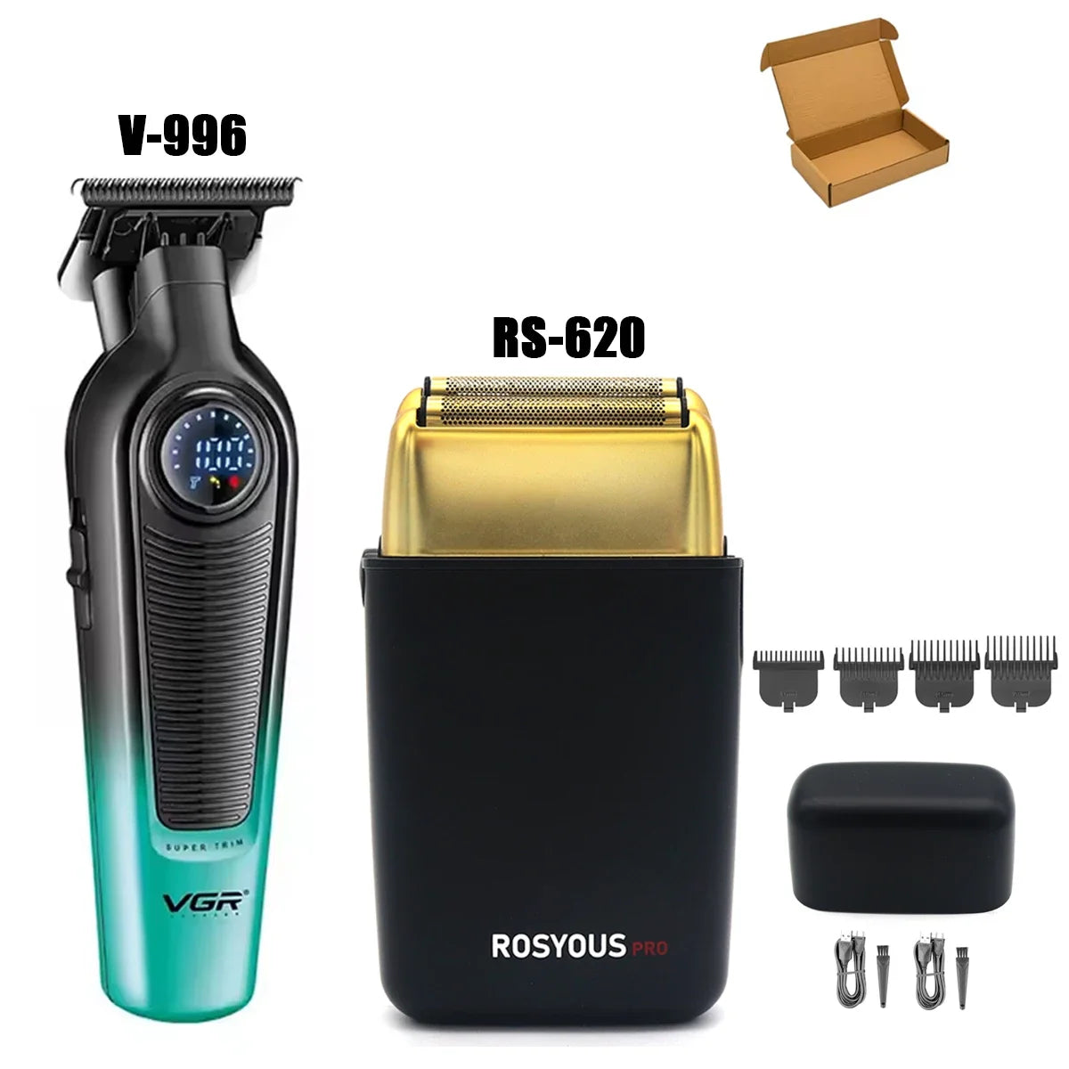 VGR V-196 V-996 Professional Barber Cutting Machines Kit