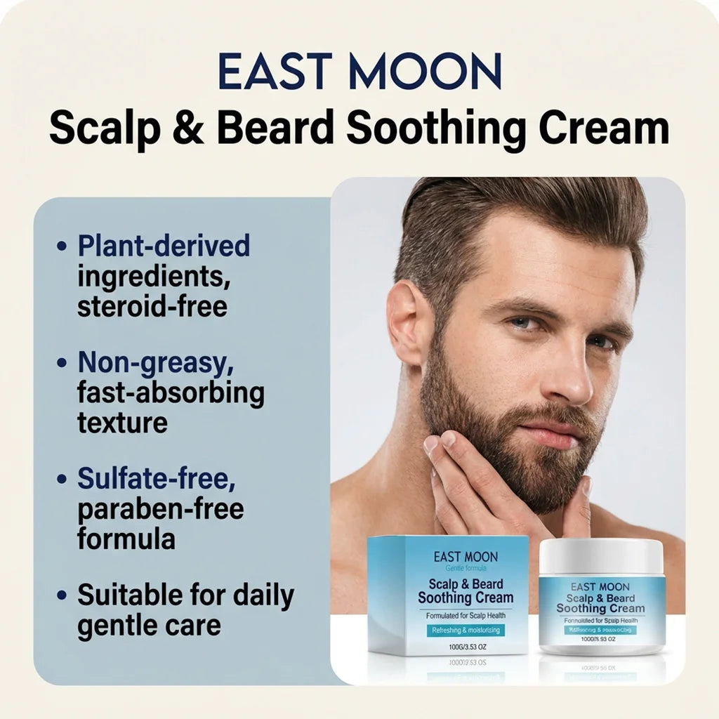 Men's scalp and beard cream with multiple plant extracts