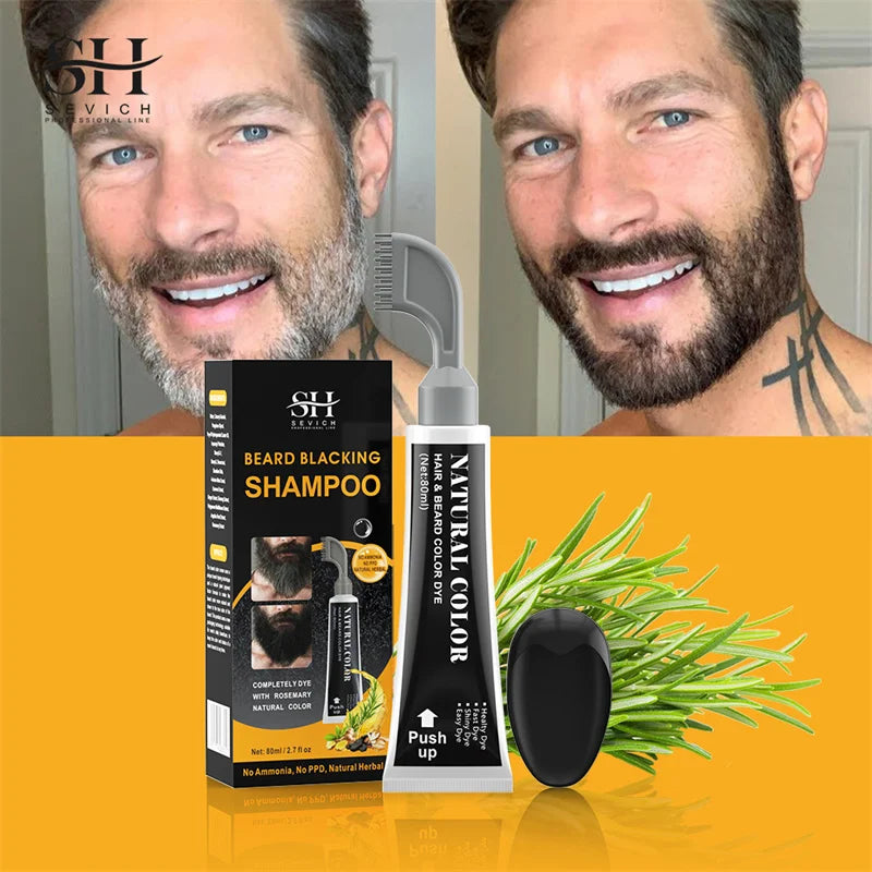 80ml Hair Dye Cream Black Beard Dye Cream For Men