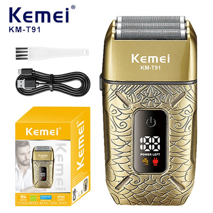 Kemei Electric Triple Blades Razor Rechargeable Barber KM-T91