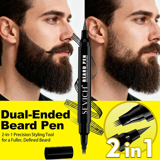 2 in 1 Beard Filling Pen for Men Waterproof Beard Dyeing Pen