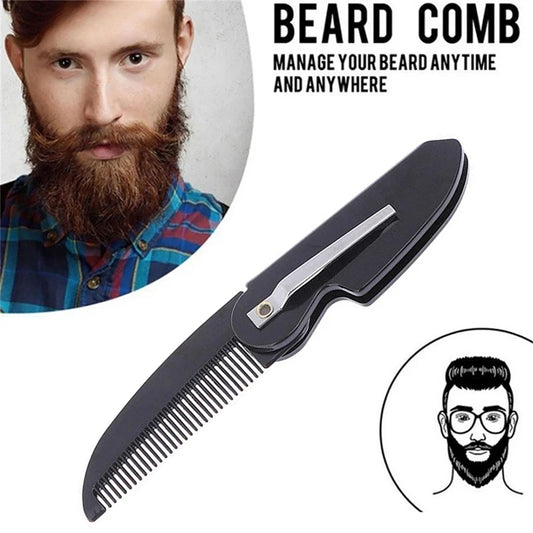 Folding Portable Practical Pocket Clip Beard Comb