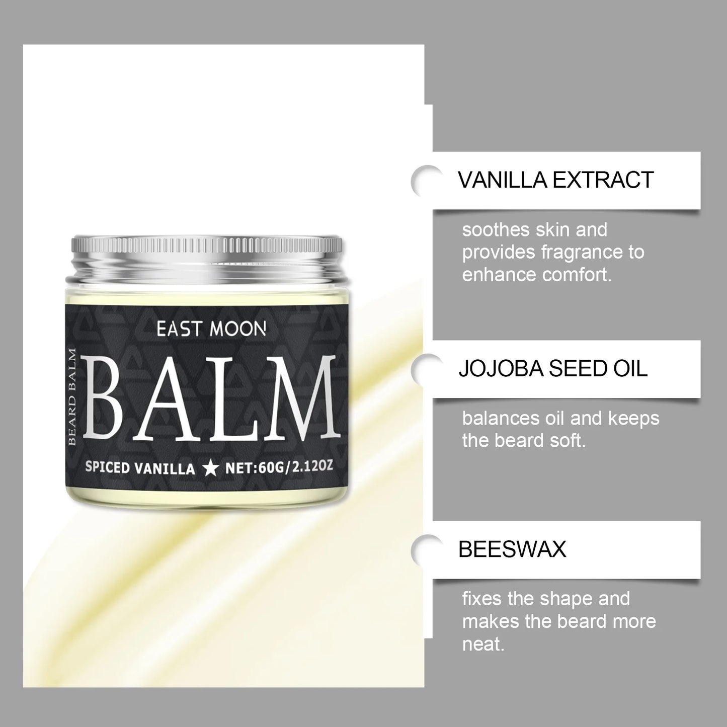 60g Vanilla Beard Keep Smoothing Nourishing Balm
