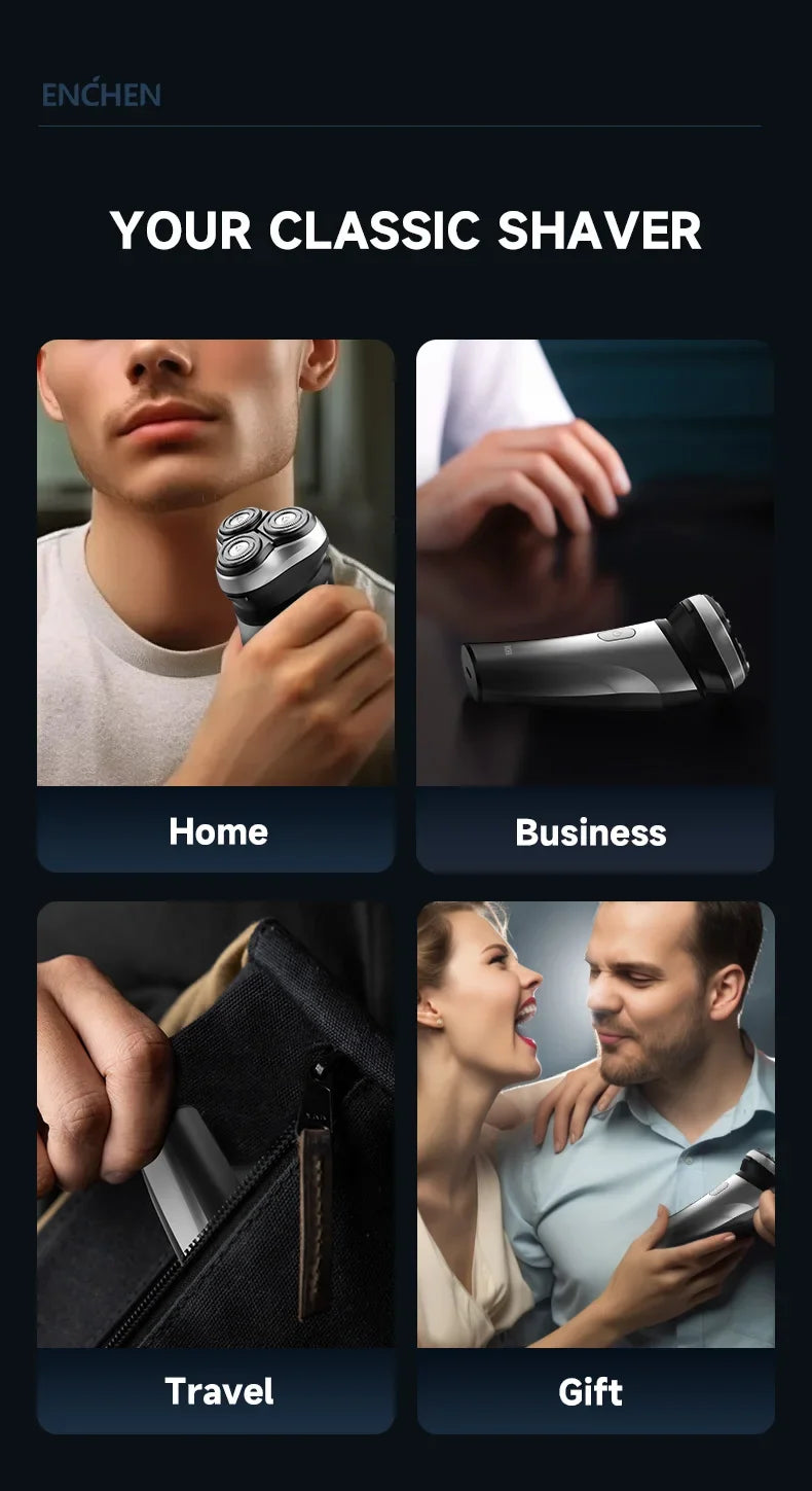 Enchen Razor Hair ENCHEN Electric Shaver Razor Beard Trimmer Rotary 3D Hair Shaver ...