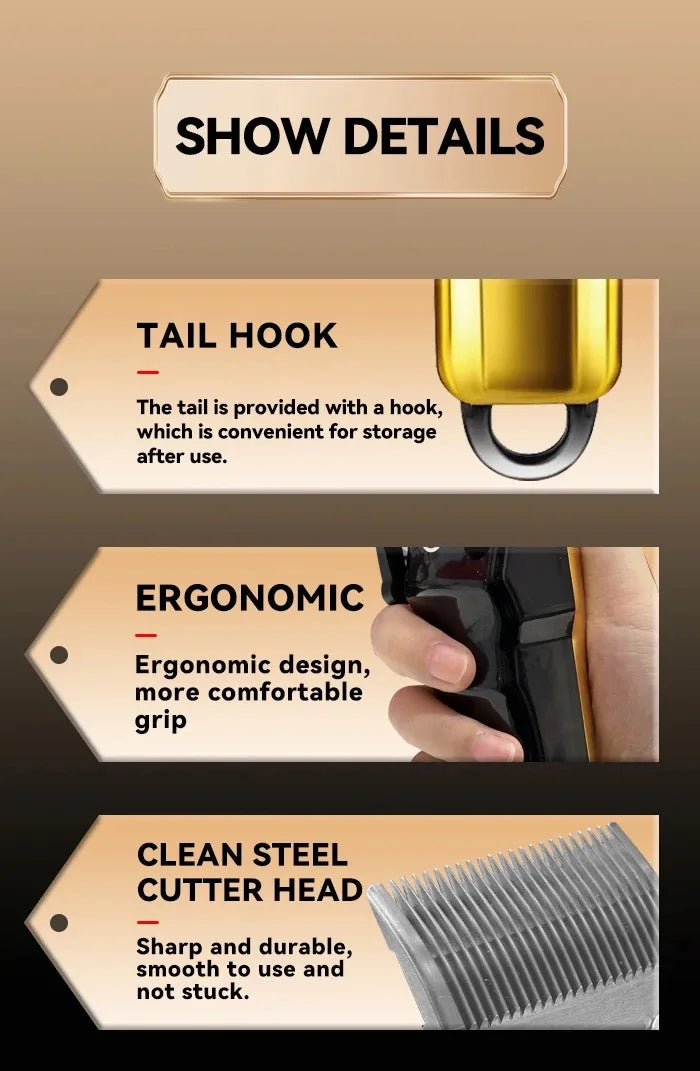 Kemei Cordless Hair Clippers Men Professional Hair Trimmer