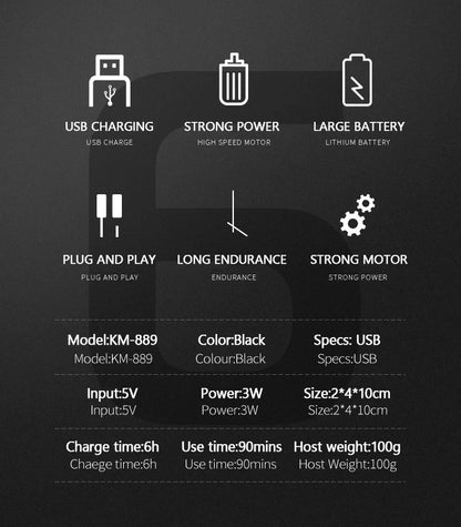 Kemei 889 Professional Pocket Cordless Hair Clipper Kit