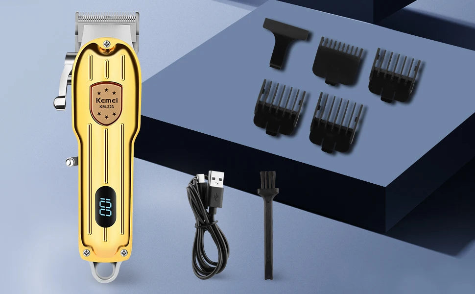 KEMEI Professional Men's Hair Clippers Zero Gapped Gold km-223