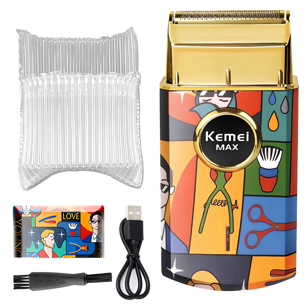 Kemei Graffiti Electric Hair Clipper Kit Men's Electric Shaver