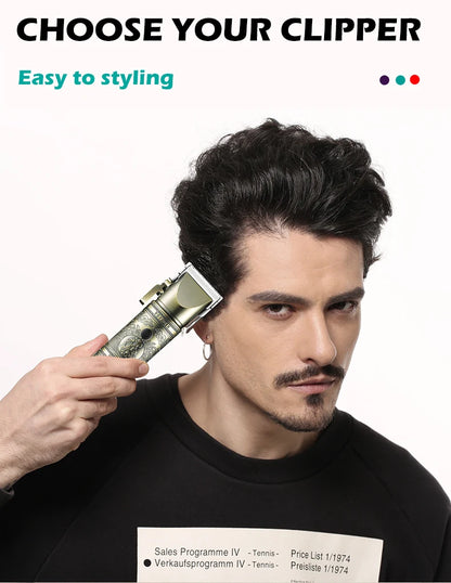 VGR Hair Clipper Professional Hair Trimmer LED Display V-697