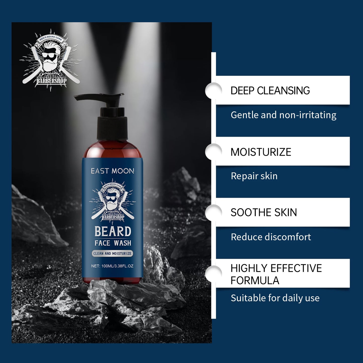 Sandalwood Oil Beard Shampoo Nourish Beard Improve Rough Texture