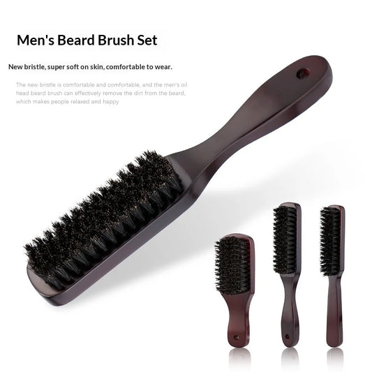 Hair Brush Wood Handle Boar Bristle Beard Comb