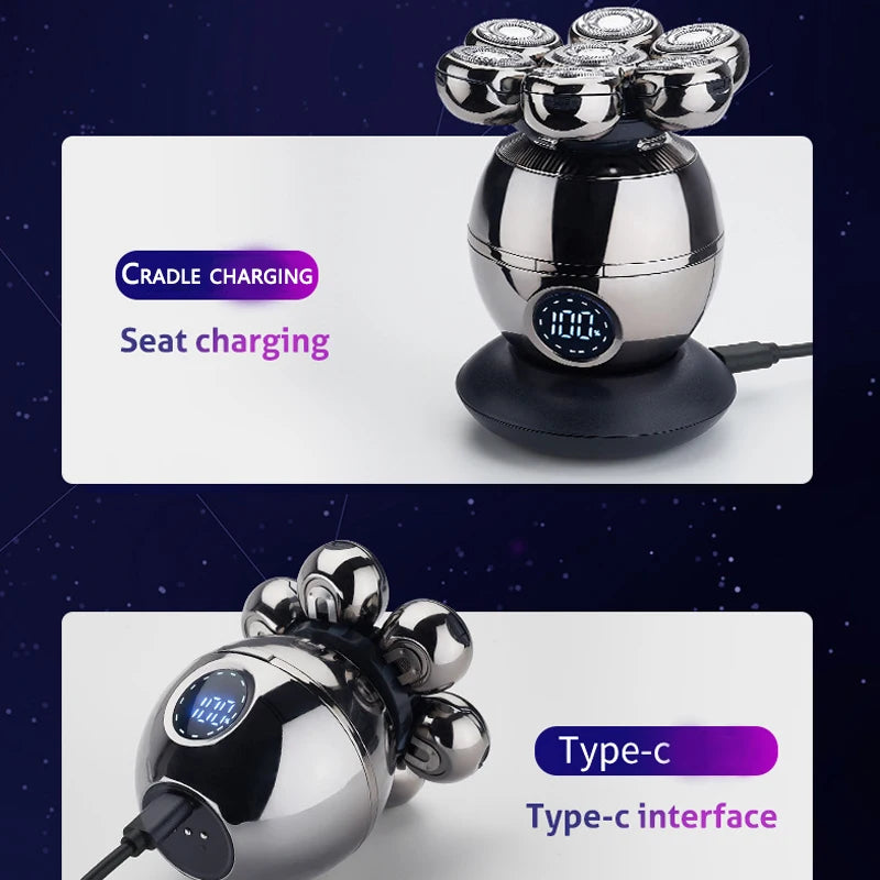 Pro Wet Dry Electric Shaver For Men Beard Hair Trimmer LCD Display