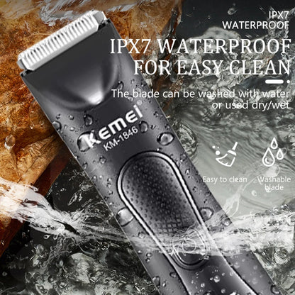Kemei IPX7 Waterproof Hair Trimmer Shaver KM-1846