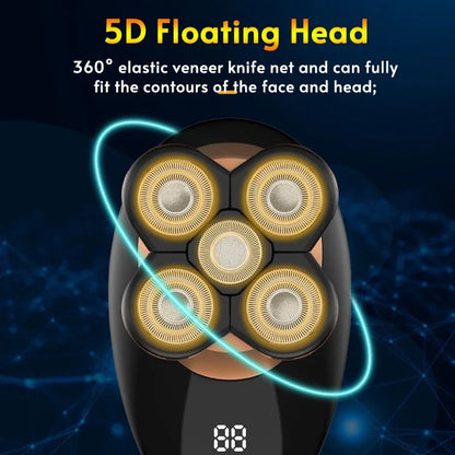 5 In 1 Electric Shaver For Men Bald Head Hair Clipper Nose Trimmer Razor