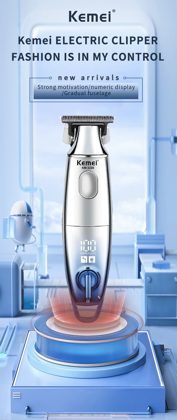 Kemei 3230 0mm Professional Hair Trimmer For Men