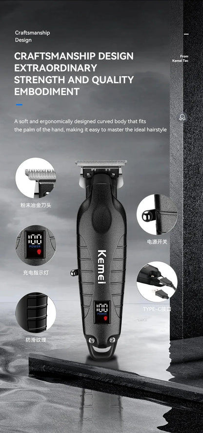 Kemei 2293 Professional Barber Hair Trimmer Zero Gapped Cordless